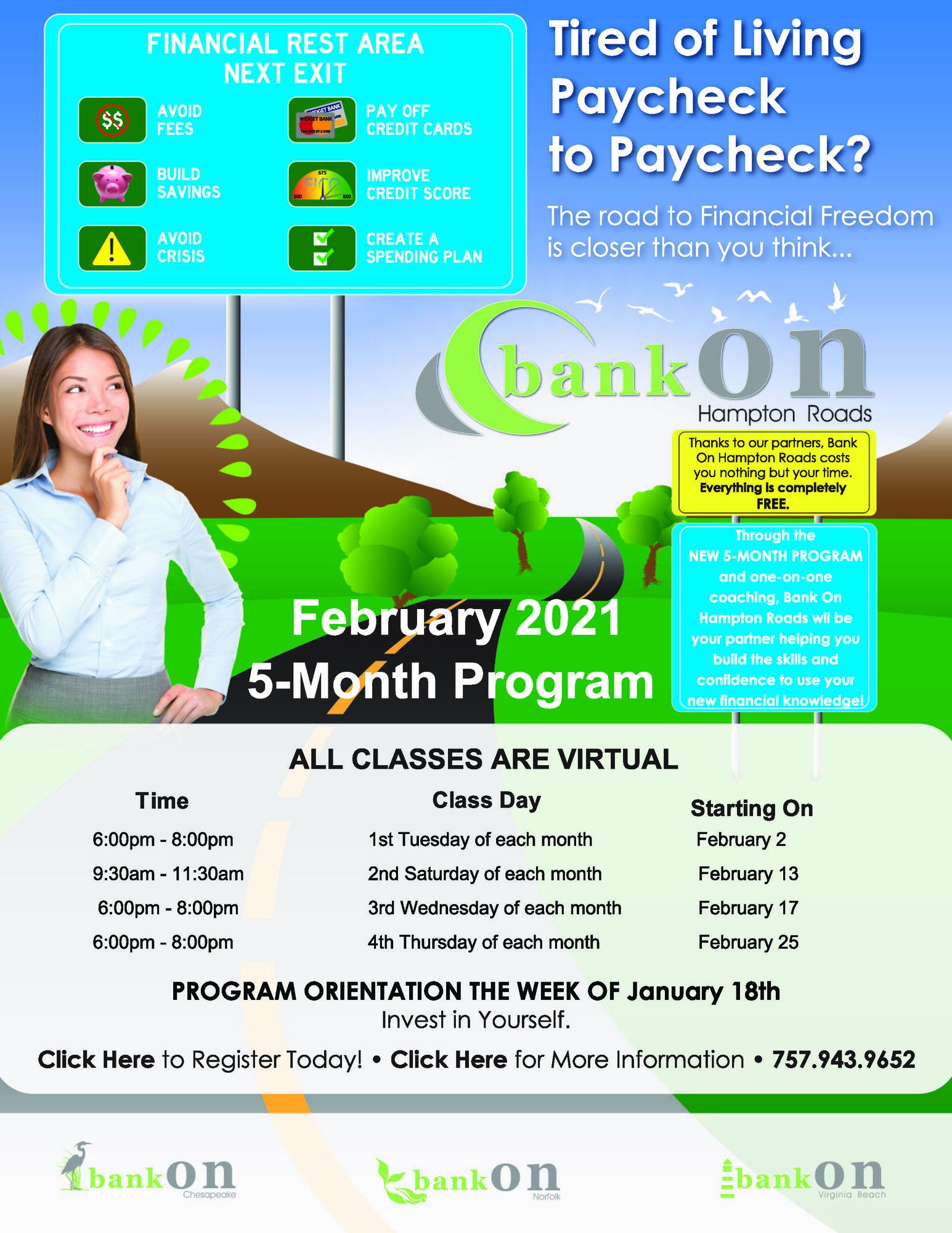 BOHR - Monthly Class List January 2021 - Chesapeake Norfolk Virginia Beach