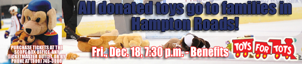 Toy Toss Night at the Norfolk Admirals Hockey Game