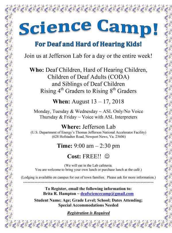 Science Camp For Deaf and Hard of Hearing Kids Science Camp For Deaf and Hard of Hearing Kids