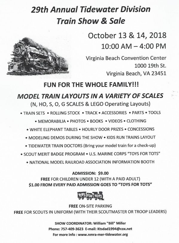 29th Annual Tidewater Regional MNRA Train Show