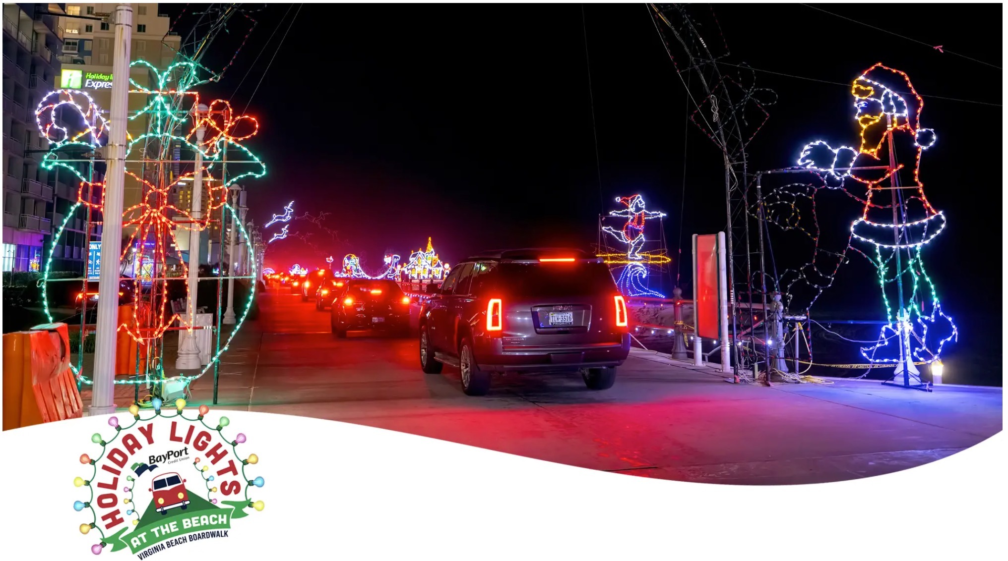 Bayport Credit Union Holiday Lights at the Beach