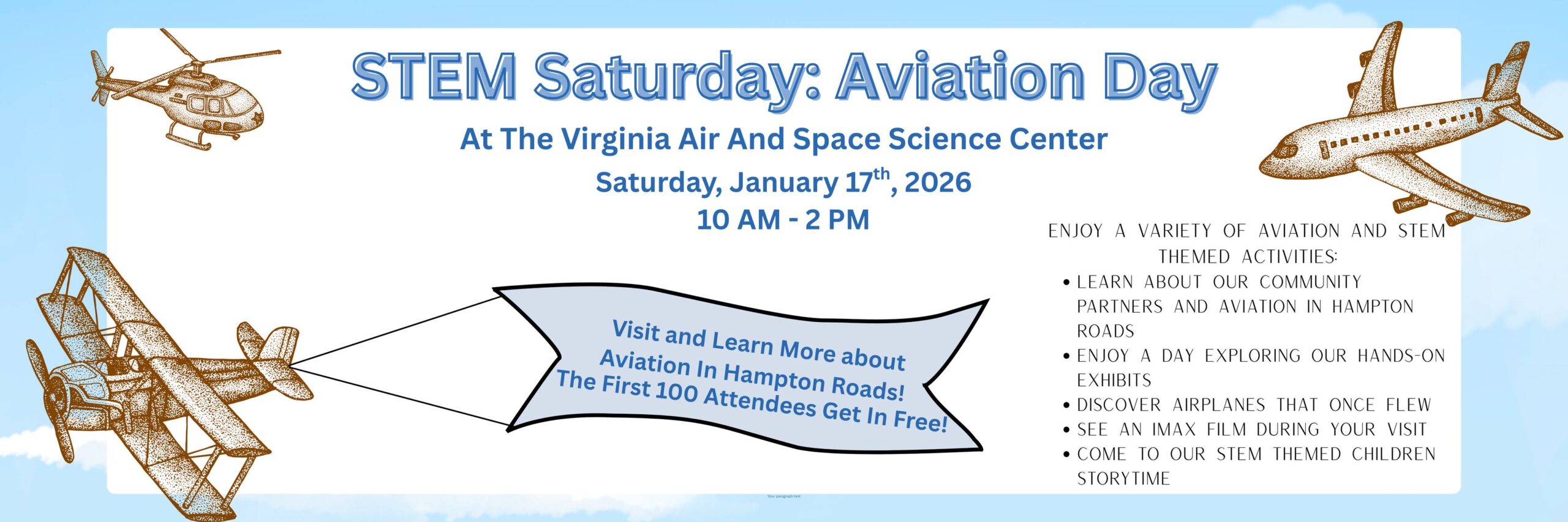 STEM Saturday Aviation Day