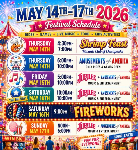 Chesapeake Jubilee Schedule May 15-17 2026