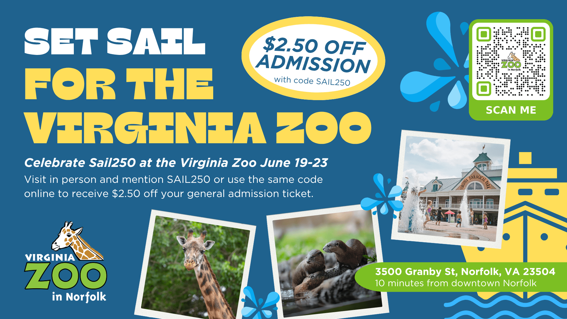Sail250 Discount Virginia Zoo