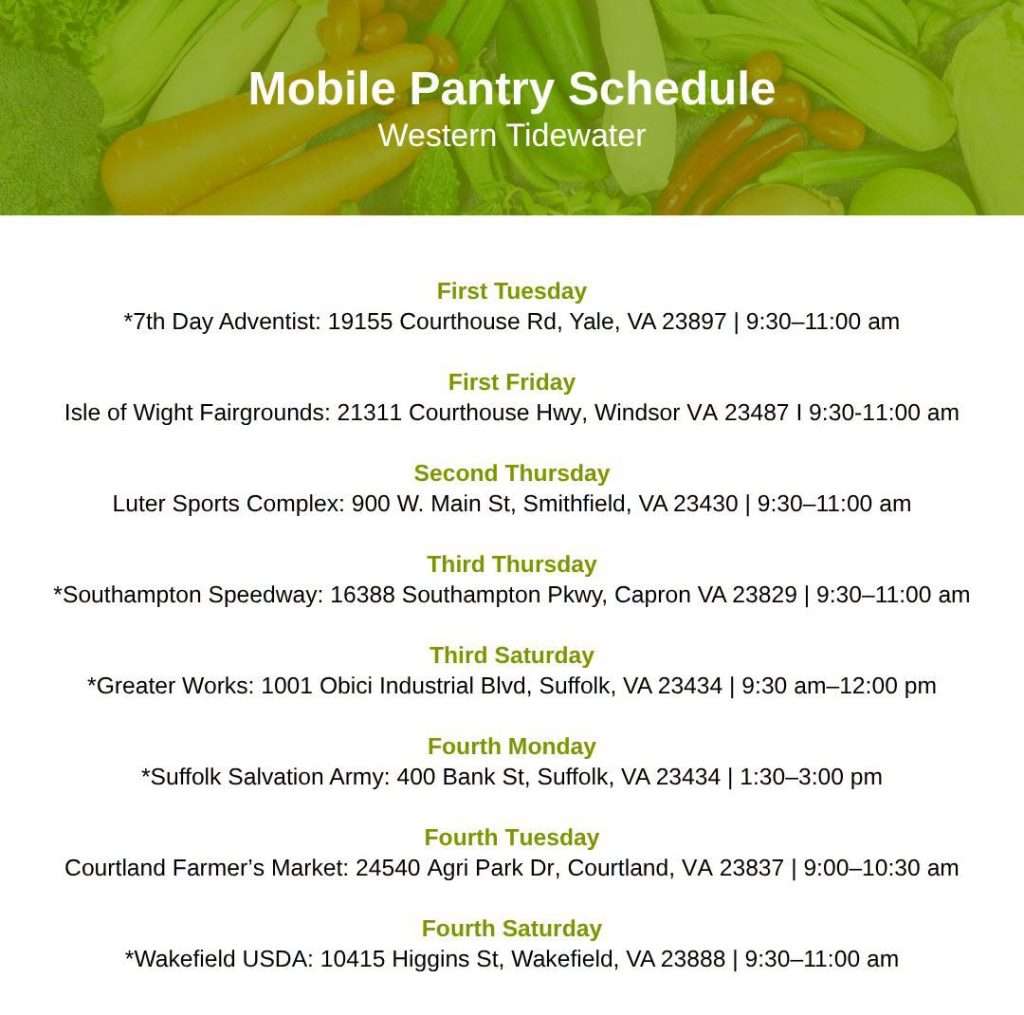 Southside Hampton Roads Food Pantry - September 2026