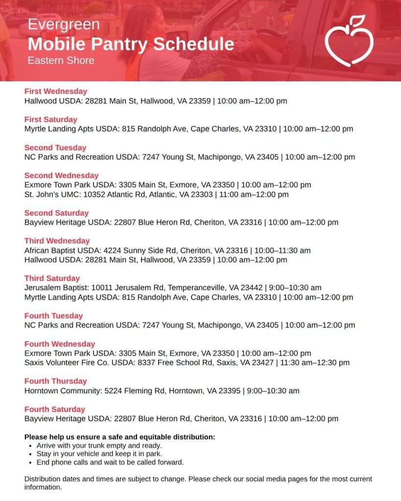 Virginia Foodbank Mobile Schedule October 2026